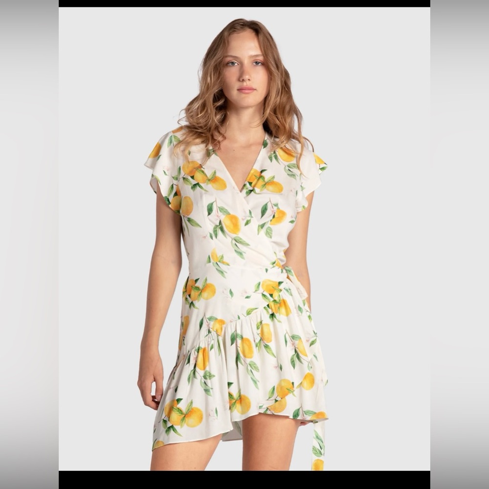 Floral White Wrap Dress